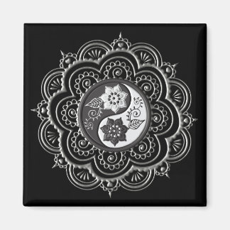 Imán Silver & Black Mandala