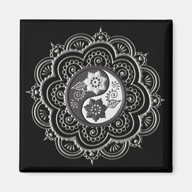 Imán Silver & Black Mandala (Frente)