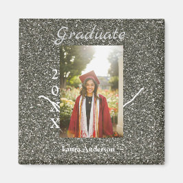 Imán Silverglitter foto graduación agregar texto de cla