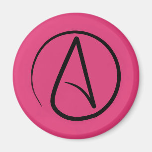 Imán Símbolo ateo: negro sobre fucsia