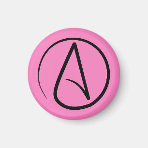 Imán Símbolo ateo: negro sobre rosa claro