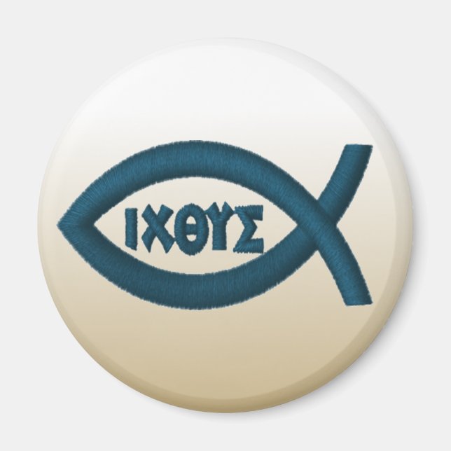 Imán Símbolo cristiano de los peces Jesús (Frente)