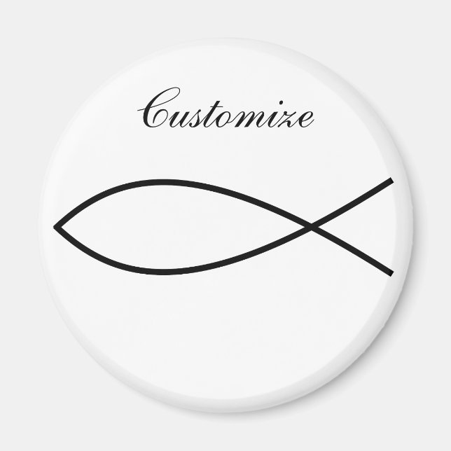 Imán Símbolo cristiano de pescado Ichthys Thunder_Cove (Frente)