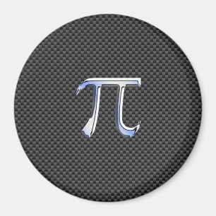 Imán Símbolo cromado como Pi en la impresión de fibra d