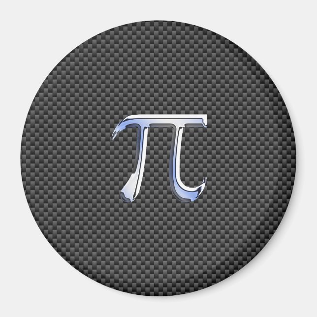 Imán Símbolo cromado como Pi en la impresión de fibra d (Frente)
