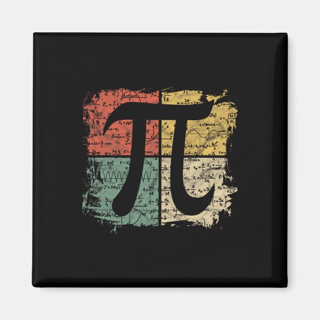 Imán Símbolo cuadrado Pi Gift Math Ecuaciones Pi Day Te (Frente)