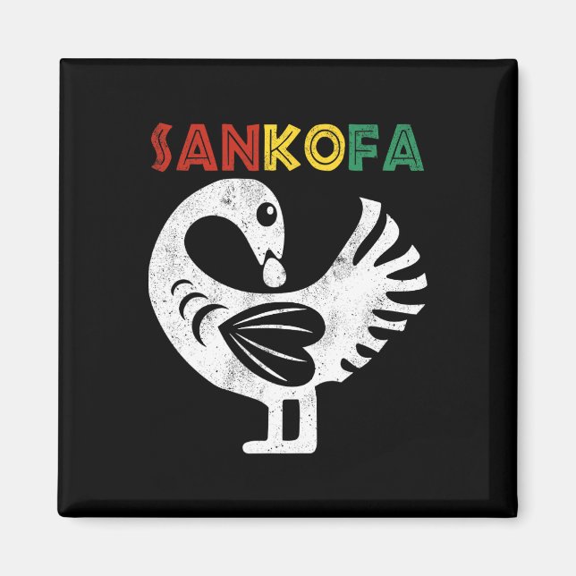 Imán Símbolo de Adinkra Sankofa Junetdecia Ghana (Frente)