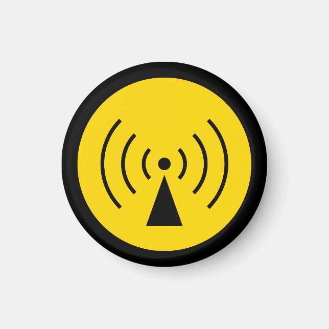 Imán símbolo de advertencia rf (Frente)