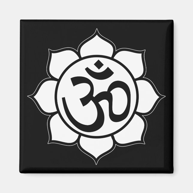 Imán Símbolo de aluminio de flor de Lotus (Frente)