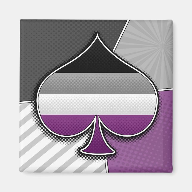 Imán Símbolo de arco de orgullo asexual de semitono con (Frente)