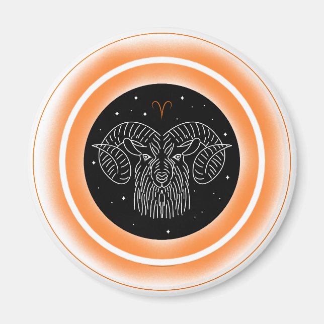 Imán Símbolo de Aries – Emblema de astrología minimalis (Frente)
