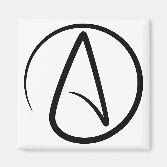 Imán Símbolo de ateísmo - Signo ateo (Frente)