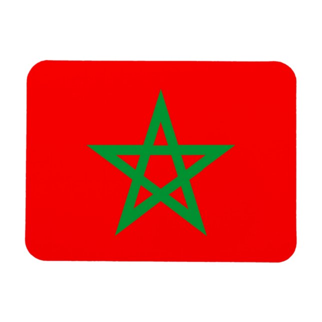 Imán símbolo de bandera de marruecos (Horizontal)