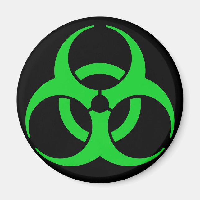 Imán Símbolo de biohazard verde (Frente)