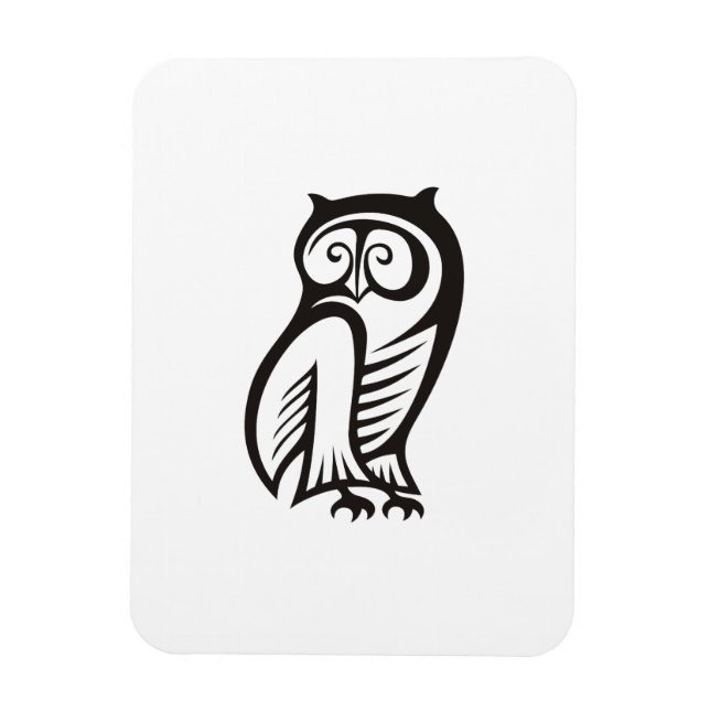 Imán Símbolo de búho negro (Vertical)