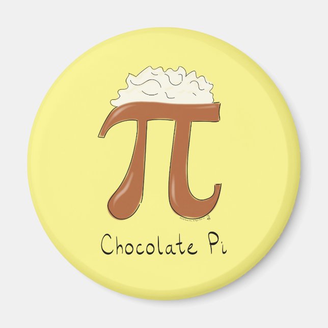 Imán Símbolo de chocolate Pi Day matemático divertido (Frente)