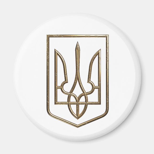 Imán Símbolo de cirfalo tridente de Ucrania (Frente)