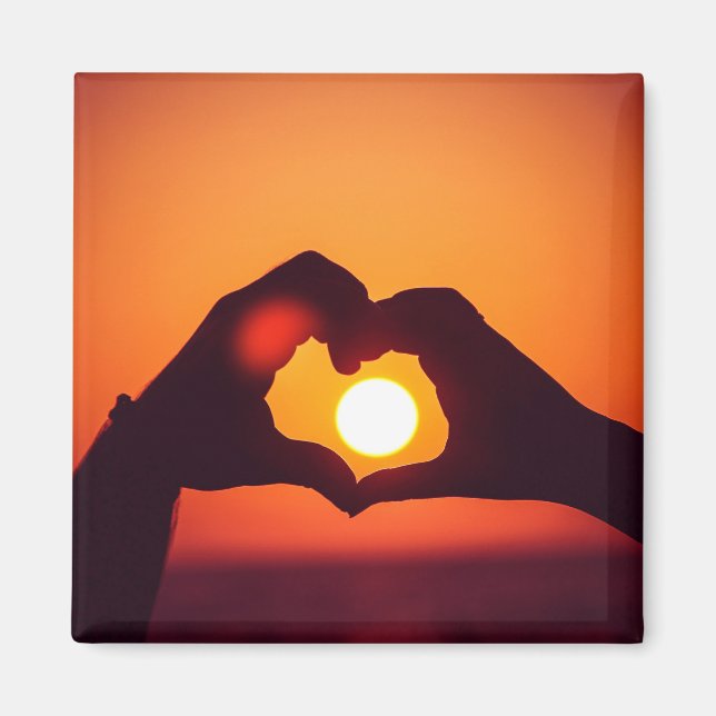 Imán Símbolo de corazón manos amor (Frente)