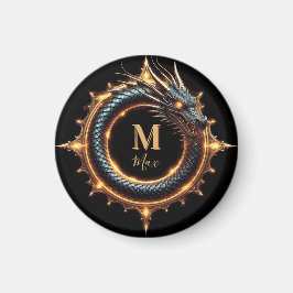 Imán 🐉 Símbolo de Dragón de Fantasía de Nombre Persona