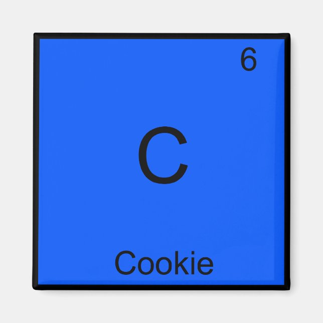 Imán Símbolo de elemento de química de galleta divertid (Frente)