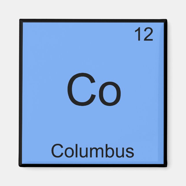 Imán Símbolo de elemento de química divertida de Colón  (Frente)