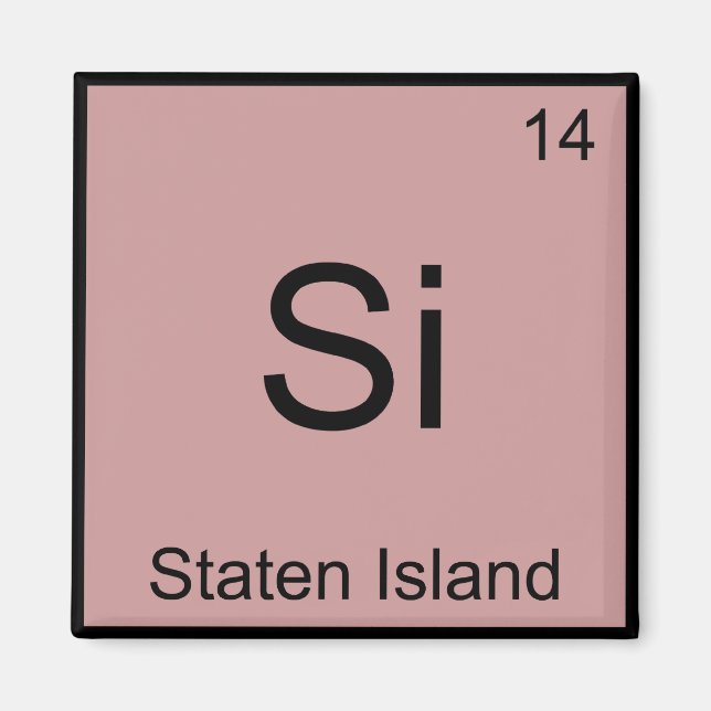 Imán Símbolo de elemento químico divertido de Si - Stat (Frente)