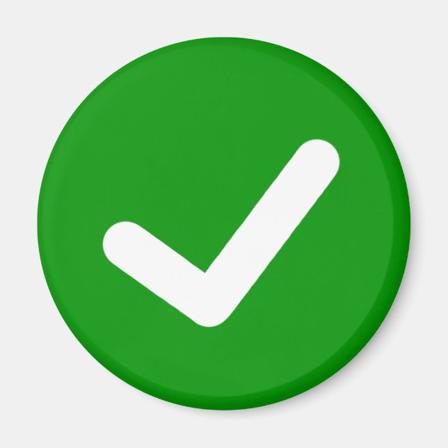 Imán Símbolo de escritura de marca de verificación verd (Frente)