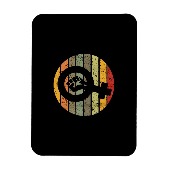 Imán Símbolo de feminismo diseño retrocosecha, años 80  (Vertical)