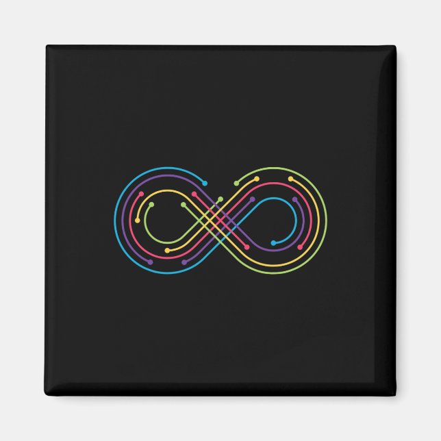 Imán Símbolo de infinito arcoiris orgullo autismo conci (Frente)
