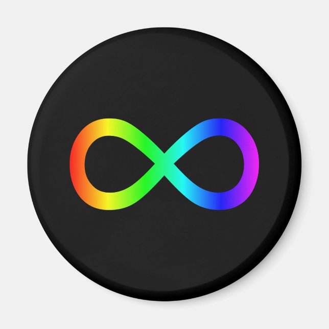 Imán Símbolo de infinito de arcoíris (Frente)