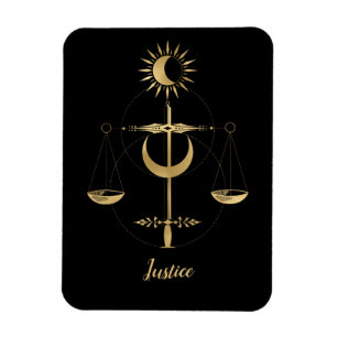 Imán Símbolo de justicia de tarot de oro