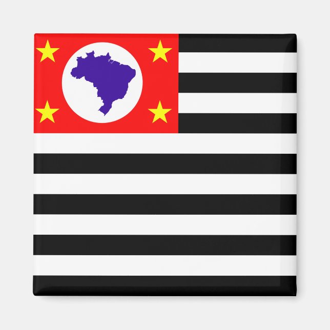 Imán Símbolo de la bandera brasil de la ciudad de Sao P (Frente)