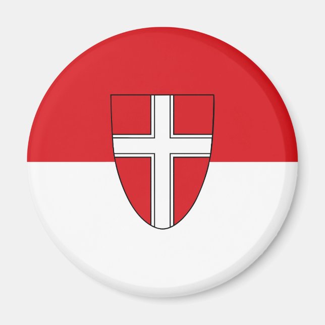 Imán Símbolo de la ciudad de bandera de Viena Austria W (Frente)