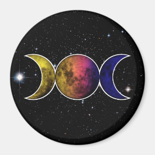 Imán Símbolo de la luna de la diosa triple