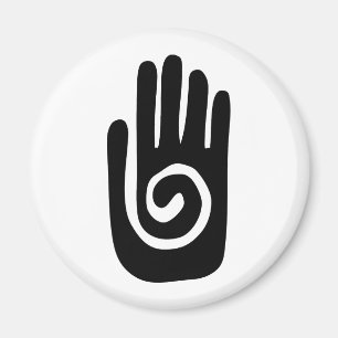 Imán Símbolo de la mano Hopi curar espiral palma nativo