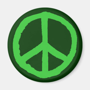 Imán Símbolo de la paz dura - tonos verdes