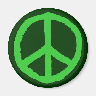 Imán Símbolo de la paz dura - tonos verdes