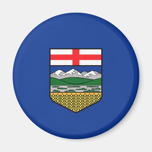 Imán Símbolo de la provincia Bandera de Alberta Canadá (Frente)