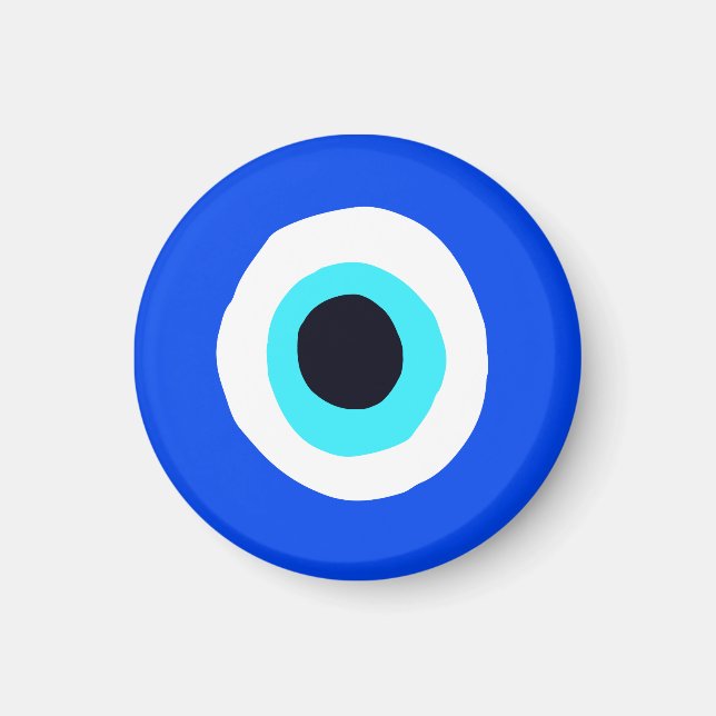 Imán Símbolo de la suerte azul de ojos malvados (Frente)