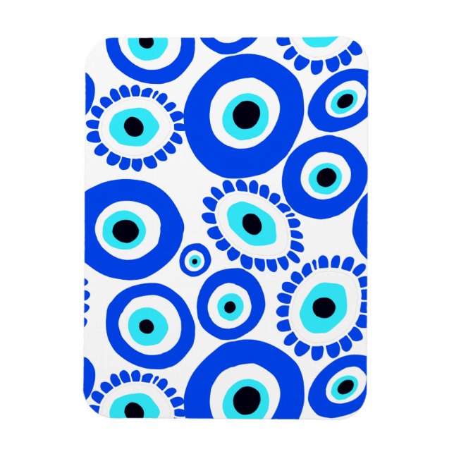 Imán Símbolo de la suerte de los ojos griegos (Vertical)