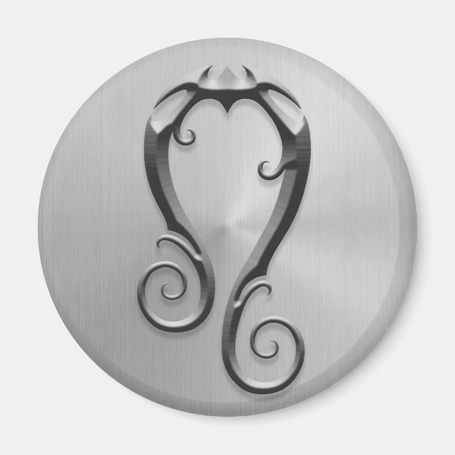 Imán Símbolo de Leo de acero inoxidable (Frente)