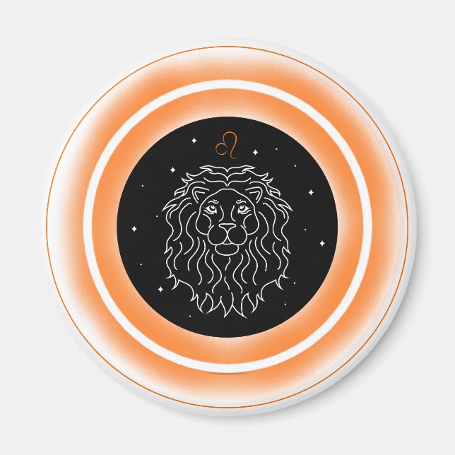 Imán Símbolo de Leo – Emblema Mínimo de Astrología (Frente)