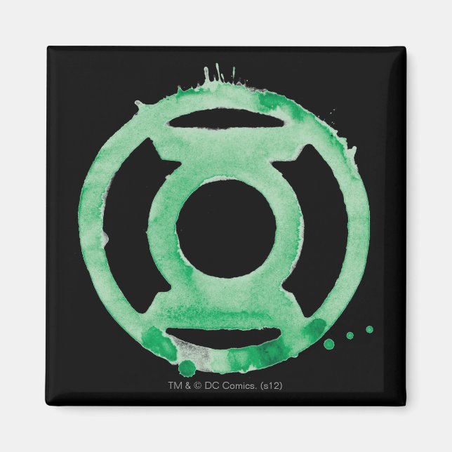 Imán Símbolo de linterna de café - verde (Frente)