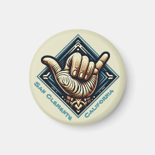 Imán Símbolo de mano de surfista-