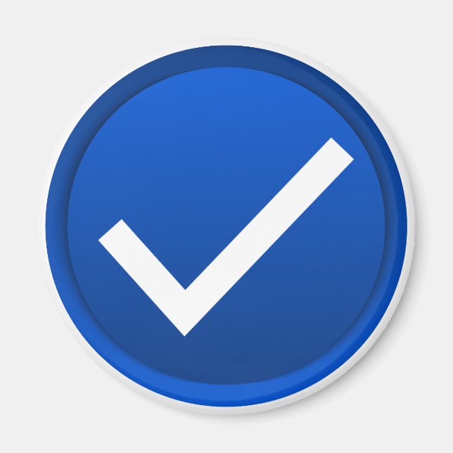 Imán Símbolo de marca de verificación azul (Frente)