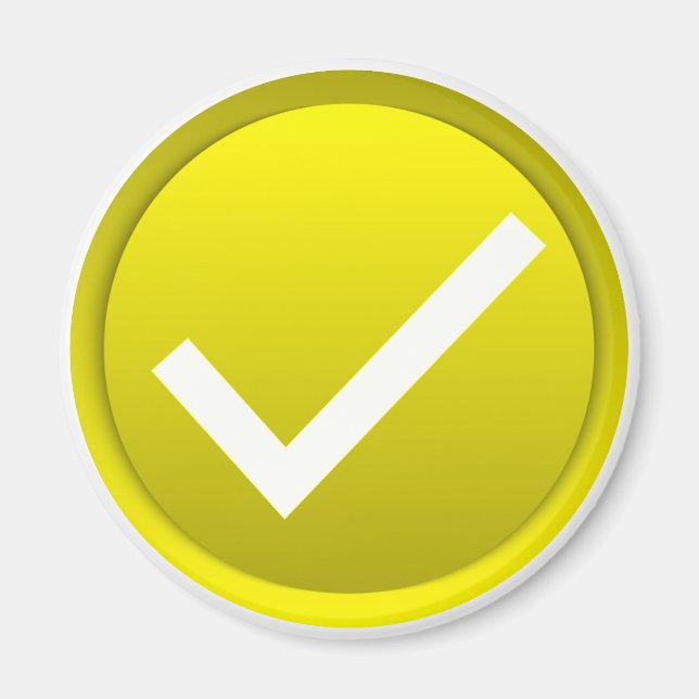 Imán Símbolo de marca de verificación de oro (Frente)