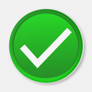 Imán Símbolo de marca de verificación verde