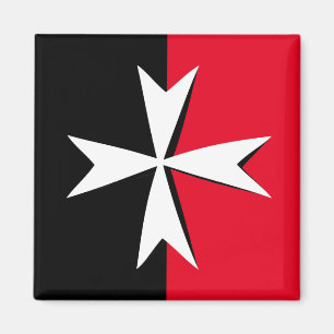 Imán Símbolo de moda de la bandera maltesa blanca de la