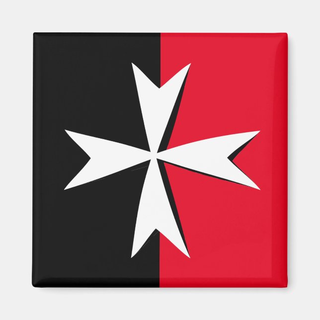 Imán Símbolo de moda de la bandera maltesa blanca de la (Frente)