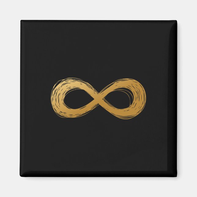 Imán Símbolo de neurodiversidad infinito dorado - autis (Frente)